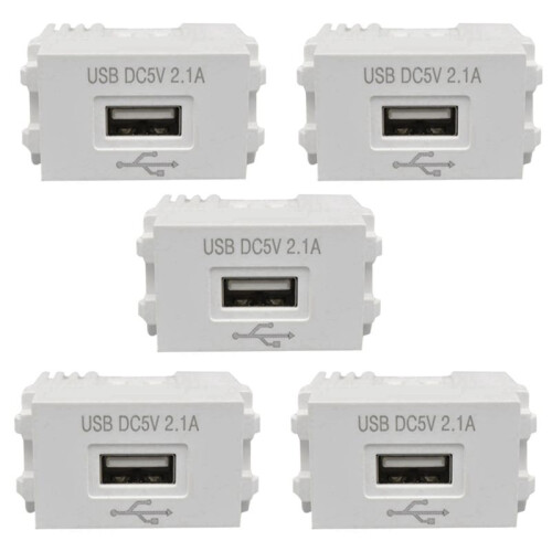 5X Phone Charging Panel USB Power Module 220V Socket 5V Transformer 2.1A USB Charging Power Socket Switching Adapter