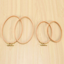 4 Pieces Oval Embroidery Hoops Include 1 Piece 8.3 x 5.4 Inch and 1 Piece 6.3 x 4.1 Inch Stitch Hoops Ring