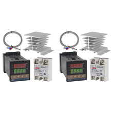 2X PID-Temperature Controller REX-C100 Thermostat Kit High Voltage 100ACV to 240ACV+SSR Relay 40DA+ K Probe