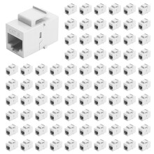 200-Teiliger RJ45 Anschluss  Buchse Cat6 Erweiterung Koppler Ethernet Netzwerk LAN Cat 6 Koppler Buchsen Verlängerung Adapter, Weiß