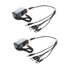 4x 9V Effect Pedal Power AC Adapter US Plug with 5 Way Chain Splitte Cable