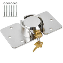 Heavy Duty Solid Steel Puck Lock with Hasp Hidden Shackle Padlock for Van Trailer Garage Shed