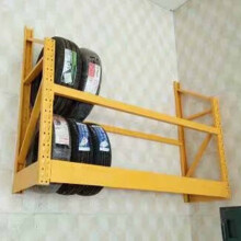 Tire Storage Rack Heavy Duty Metal Stand with 150cm Yellow Safety Marker for Garage and Vehicles