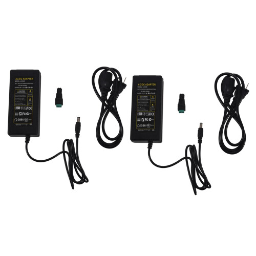 2X 12V Power Supply Adapter 5A Transformer 110-220V & Gift 1