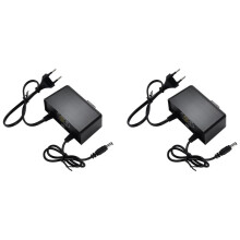 2X 12 V 2 A Wasserdichter Netzteiladapter, Regenfester Überwachungsadapter für Den Außenbereich für -Kamera, LED-Streifen-Umschaltung, EU-Stecker