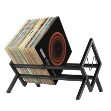 2pcs Vinyl Record Storage Rack for 80100 LPs, Metal Record Shelf with Dual Rack Design