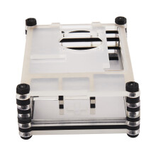 2X Acrylic Transparent / Clear & Black Case Cover for Raspberry Pi 4 Model B, with Cooling Fan for Raspberry Pi 4B