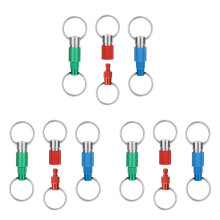 9pcs Quick Release Detachable Keychain, Double Rings Pull Apart Keychain, Spring Split Snap Seperate Keychain