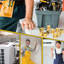 Cubierta Abocinada de 1/4, Latón Redondo con Junta Tórica de Neopreno, Cubierta de Válvula HVAC, Cubierta de Bloqueo de Refrigerante, Cubierta de
