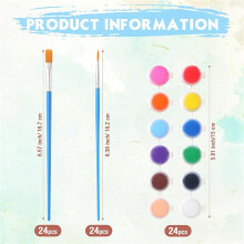 Juego de  Pintura Acrílica de 1008 Piezas, Juego de 72 Tiras de Pintura Acrílica de 12 Colores, Pinceles de Pintura de 48 Piezas para Niños y