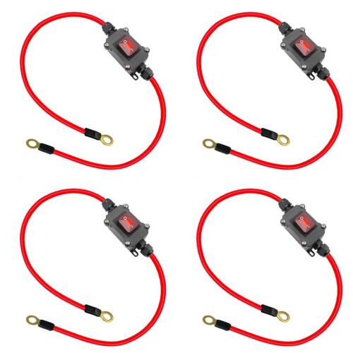 4X DC12V Inline Wire  DC12-24V DPST Dual Side Wiring  25A IP65 with /Off Quick Connect/Disconnect