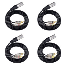 4X 1 XLR Stecker auf 2 Cinch Stecker Stereo Audio Kabel Anschluss Y Splitter Kabel für Mikrofon Mischen Konsole Verstärker (1,5 M)