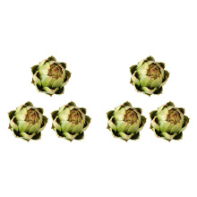 6-Pack Large Green Faux Artichokes - Artificial Vegetables and Fake Fruits for Kitchen Decorations