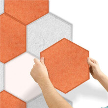 24 Pack Hexagon Acoustic Panels Sound Proof Padding Beveled Sound Panels for Recording Studio Office Home