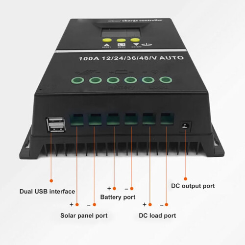 Dual MPPT Solar Charge Controller for PV Systems, ABS Housing Regulator with Dual Panel Inputs 2