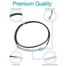 Collier de Cordon de 48 Pièces, Cordons de Collier Cirés de 20 Pouces pour Pendentifs, Collier de Chaîne Noire avec Fermoir pour la Fabrication de