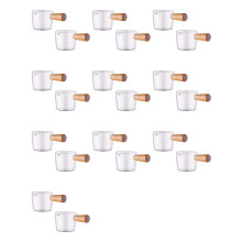 Crema de Vidrio Transparente de 20 Piezas con Manija de Madera, Jarra de Crema de Leche para Café. 50Ml