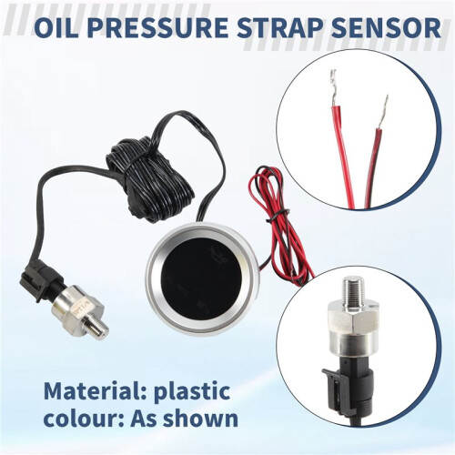 52 mm Oliedrukmeter met Waarschuwingsalarm 1/8 NPT-Sensor Oliedrukmeter voor Autoboot 1