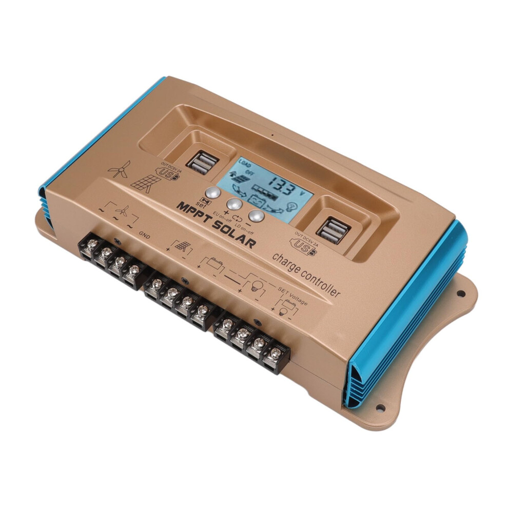 60A Mppt Wind Solar Hybrid Charge Controller With Lcd, 12V60v Multivoltage And Safety Protection 9092120846751