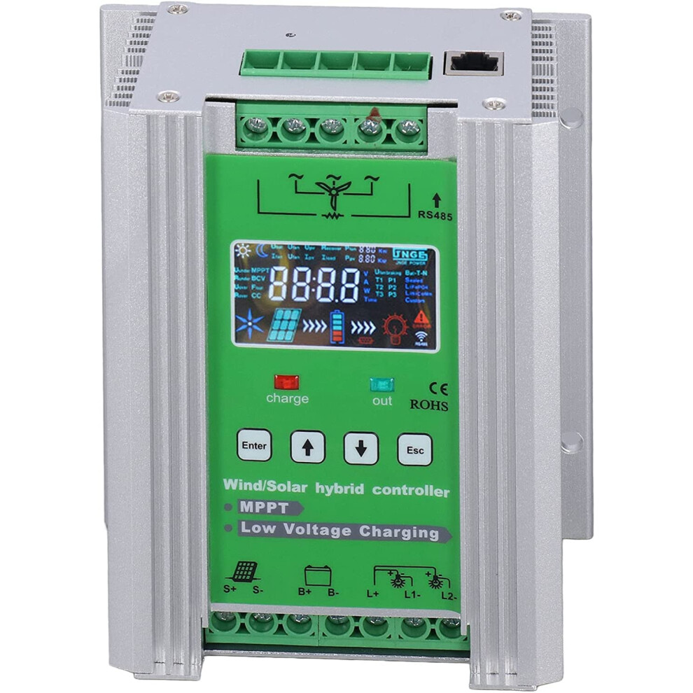 8000W Hybrid Wind Solar Mppt Charge Controller 12V Efficiency Lcd Display For Off Grid Home And Street Light 9092120846904
