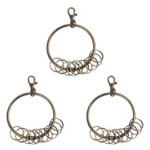 3X Bronze Tone Carabiner Prisoner Keyring 10 Loops Key Chain 7.6cm