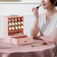Three-Layer Desktop Cosmetic Organizer Bathroom Capacity Cosmetic Box Women Jewelry Lipstick Drawer Makeup Case C