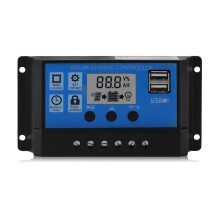100A PWM Solar Charge Controller with LCD Display and Dual USB Outputs for Street Lighting Systems