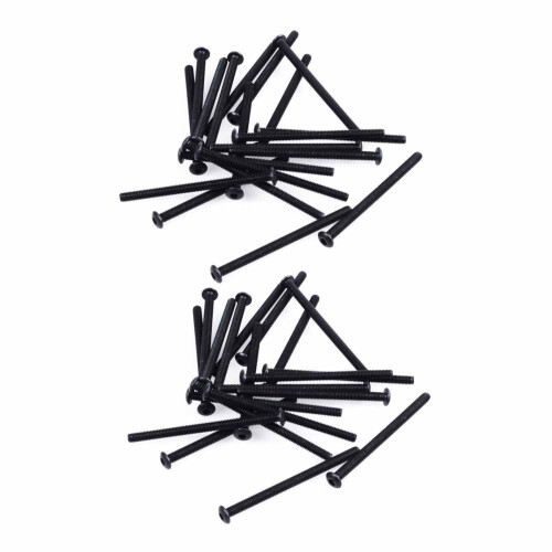 M3 x 45mm Alloy Steel Hex Socket Button  Screws Black 40 Pcs