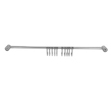 3X Kitchen Rail Rack Wall Mounted Utensil Hanging Rack Stainless Steel Hanger Hooks 10 Sliding Hooks