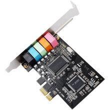 3X PCIe Sound Card 5.1, PCI Express Surround Card 3D Stereo Audio with High Sound Performance PC Sound Card CMI8738 Chip