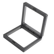 5X Quadratischer 3D Alben Schwimmender Rahmen Halter Muenze Box Schmuck Display Auslage, 9X9 cm (mit Basis)