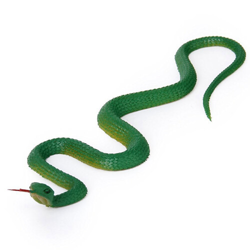 3X Simulation Soft Plastic Toy Snake Simulation Snake Rubber Tip Toy - Green 1