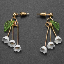 4x Beautiful Lily Of The Valley Flower Dangle Drop Earrings