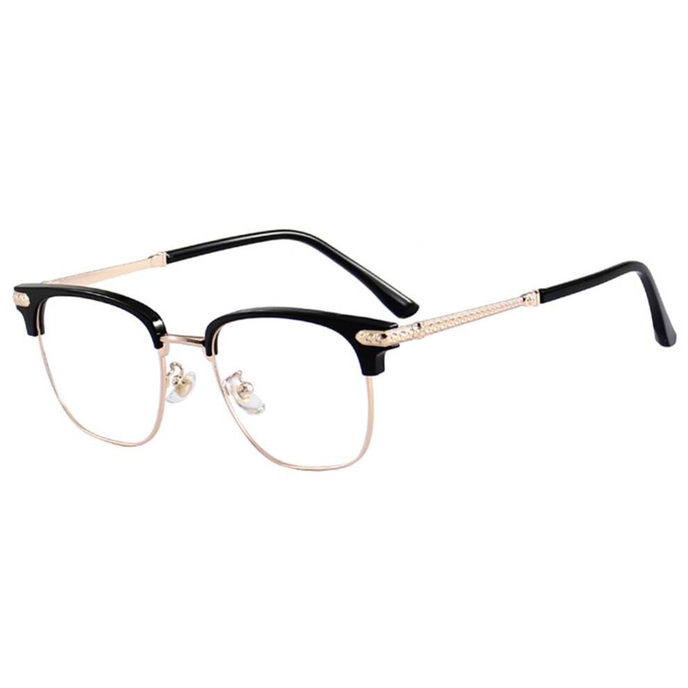 Blue/Light Blocking Reading Glasses For Men 2.0X Magnifier With Protection Black Gold Frame