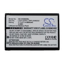 Replacement Battery for LG Accolade Cosmos Extravert VN270 VX5600 800mAh 3.7V Lithium Ion Rechargeable