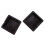 100mm x 100mm Plastic Ribbed Square End Caps Cover Tube Inserts 4 Pcs 4