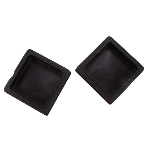 100mm x 100mm Plastic Ribbed Square End Caps Cover Tube Inserts 4 Pcs 2
