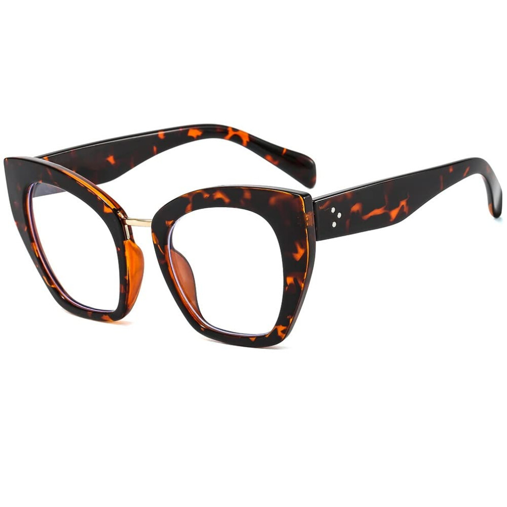 Blue/Light Oversized Cat Eye Reading Glasses +2.00 Beancurd Frame Anti And Uv Blocking Readers