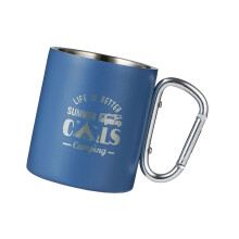 Light Weight Coffee Mug For Outdoor Camping Double Wall-Blue