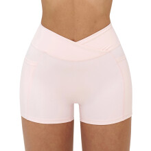 Women Running Shorts With 2 Pocket Quick Dry High-light pink L