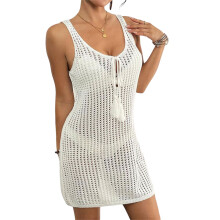 Breathable Cover up Shirt Quick Dry Beach Dress Acrylic-White M