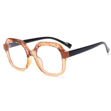 Blue Light Blocking Reading Glasses +250 Tea Color Fashion Square Anti Glare Lens for Computer