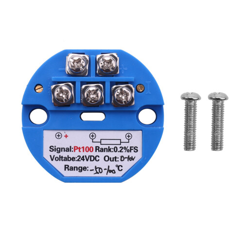 6X RTD PT100 Temperature Transmitter DC24V Minus 50 - 100 Degree Output 0-10V 1