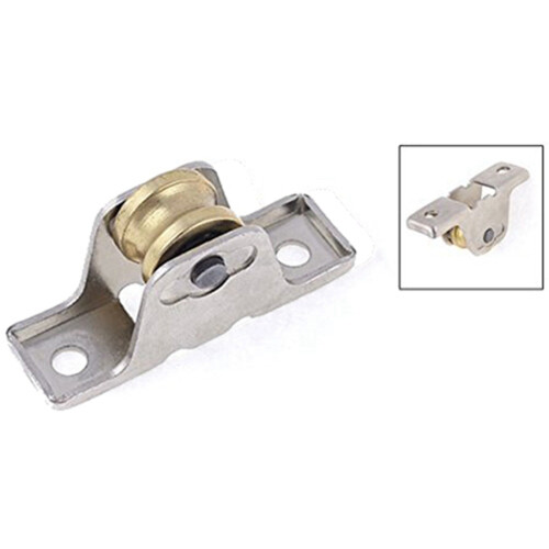 3pcs 1.6cm Dia Single Roller Window Pane Pulley Doors Wheel Silver + Gold 1