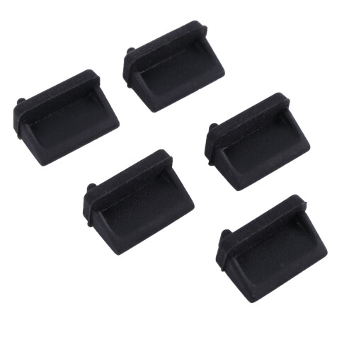 50 Pcs Silicone USB Port Plug Dustproof Plug Stopper Protection Cap Black 2