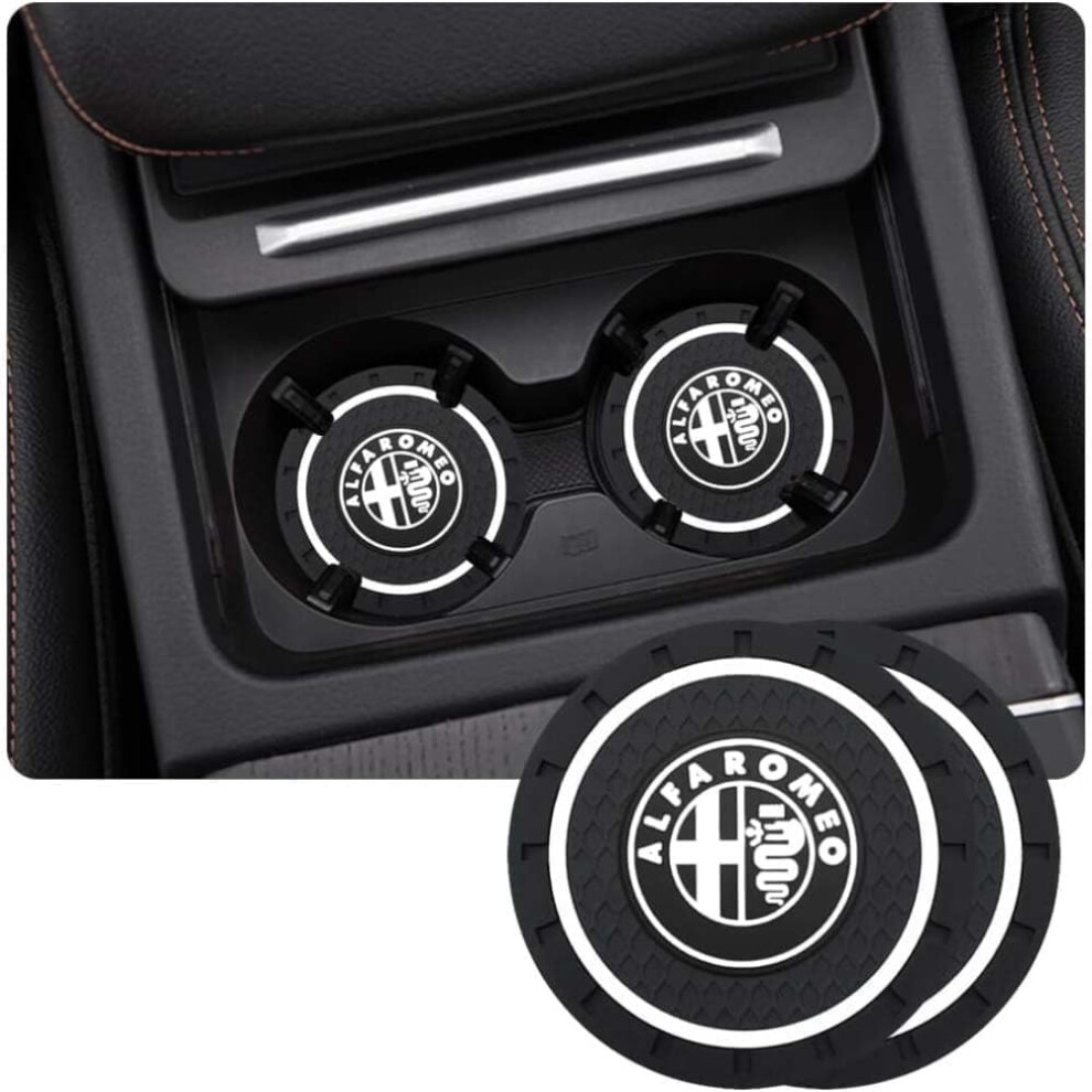 2Pcs Cup Holder Coaster Set For Alfa Romeo Mito Giulietta 159, Antislip Car Drink Holder Accessories 9092120847925