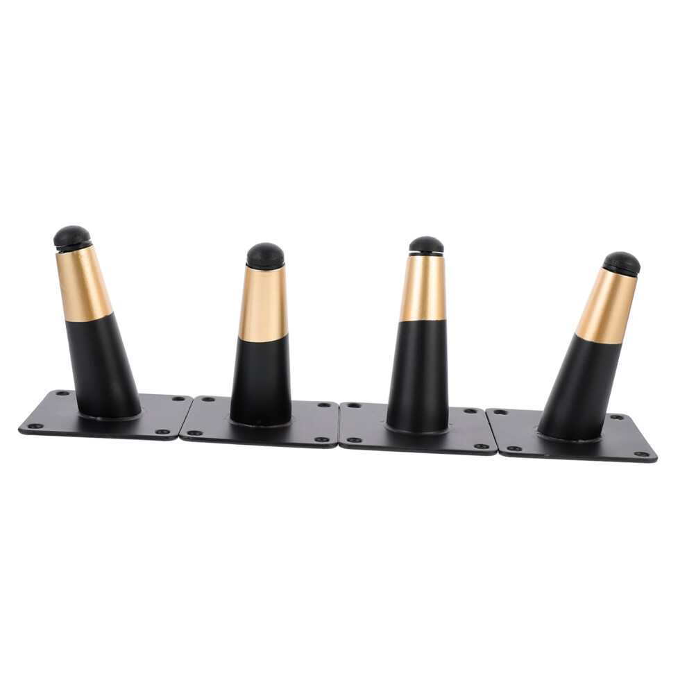 4Pcs Metal Plating Furniture Legs Adjustable Sofa Feet Black 10X8cm Sturdy Support For Cabinets 9092120847918