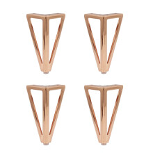 15cm Rose Gold Furniture Legs Set of 4, Durable Steel Sofa Legs for Tables, Cabinets and Beds