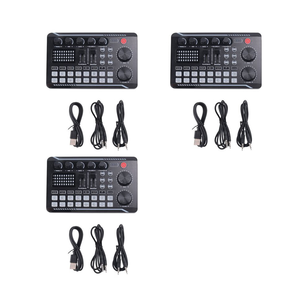 3X F998 Sound Card Microphone Sound Audio Interface Mixer Sound Card Mixing Console Amplifier For Phone Pc 6033797209169