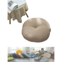 Round Floor Pillow Khaki Tatami Cushion Soft Thicken Comfy Seat Pad for Meditation Yoga